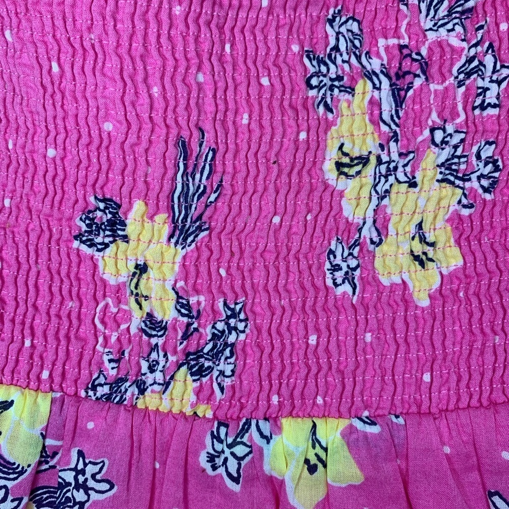 Lilly Pulitzer Misha Cotton Spaghetti Strap Smocked In Hotty PinkDress SZ XS! - Picture 7 of 9